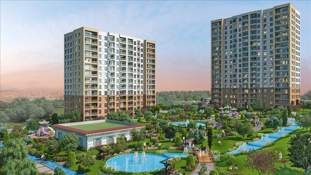 Квартиры в жилом комплексе со зелёными зонами и бассейном в Стамбуле, Турция