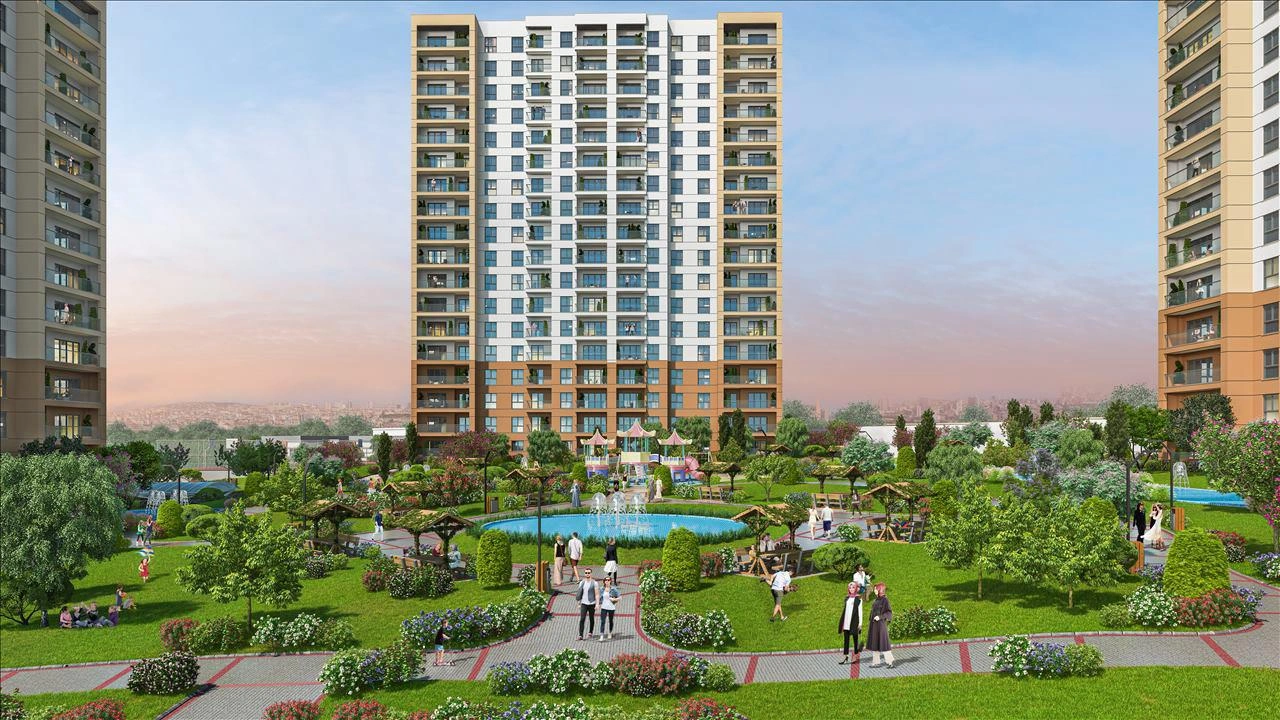 Квартиры в жилом комплексе со зелёными зонами и бассейном в Стамбуле, Турция