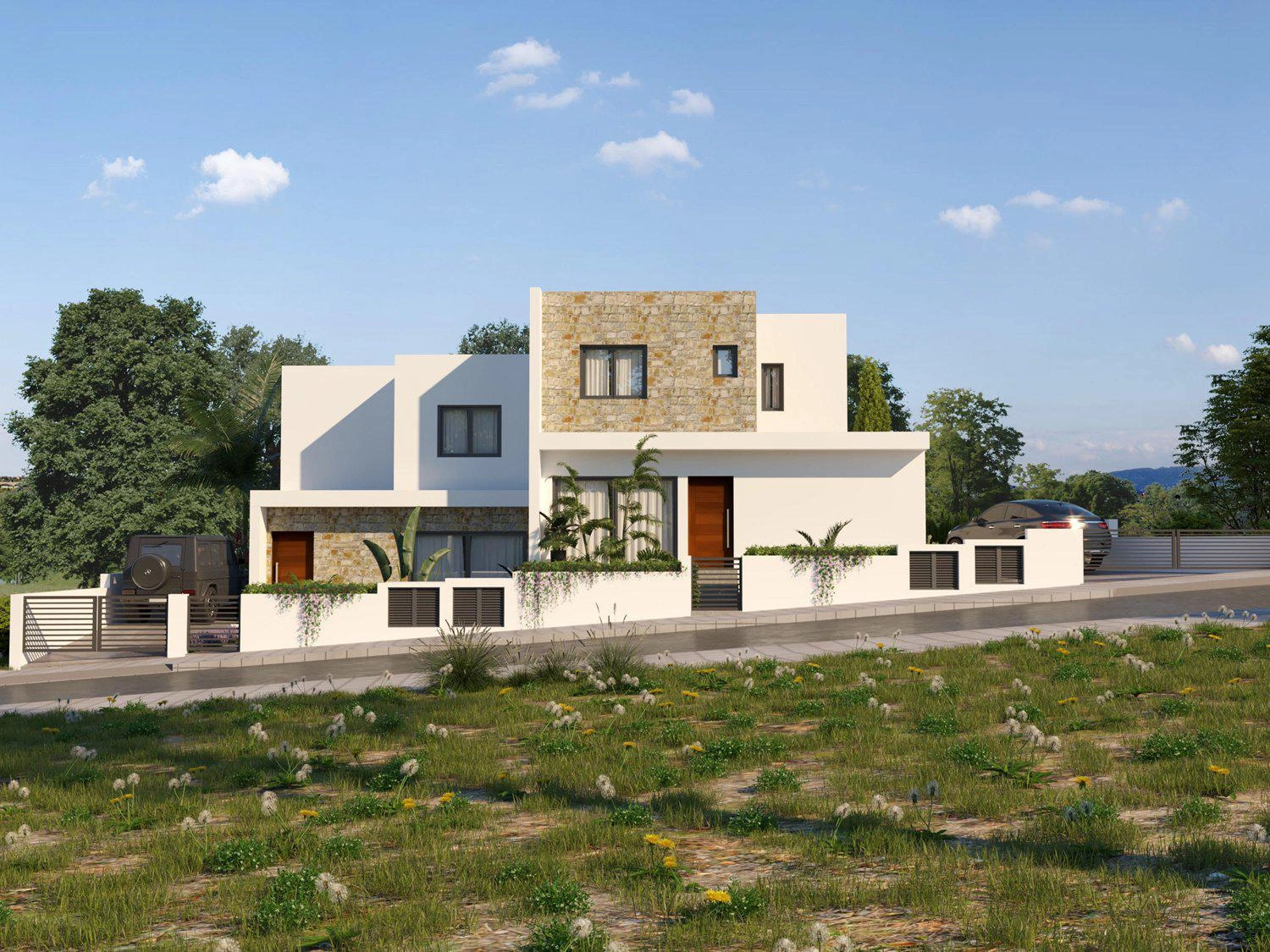 Смежные дома в современном жилом комплексе в Пейе, Пафос, Кипр