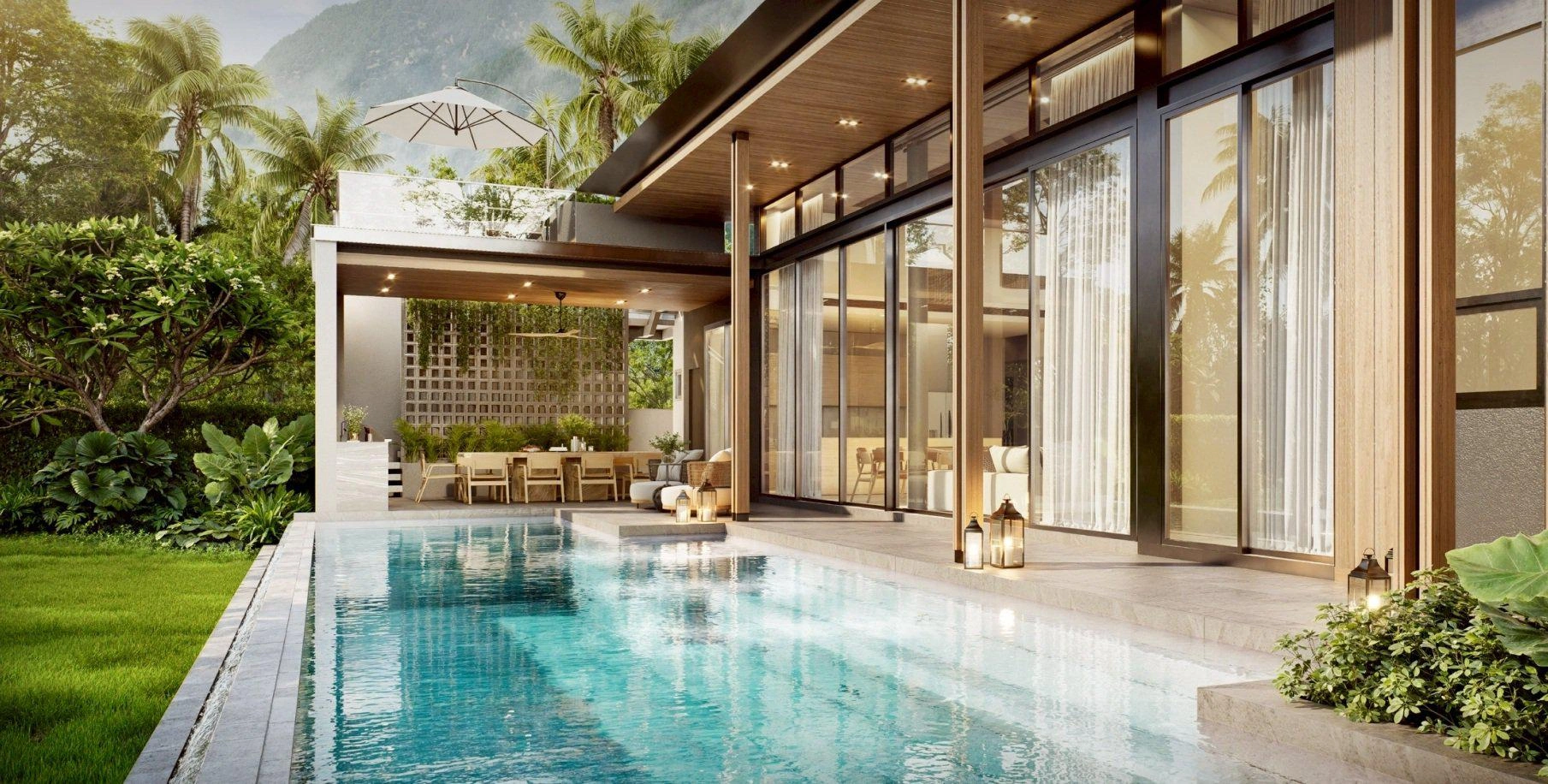 Курортные виллы рядом с пляжем Банг Тао на Пхукете, Таиланд