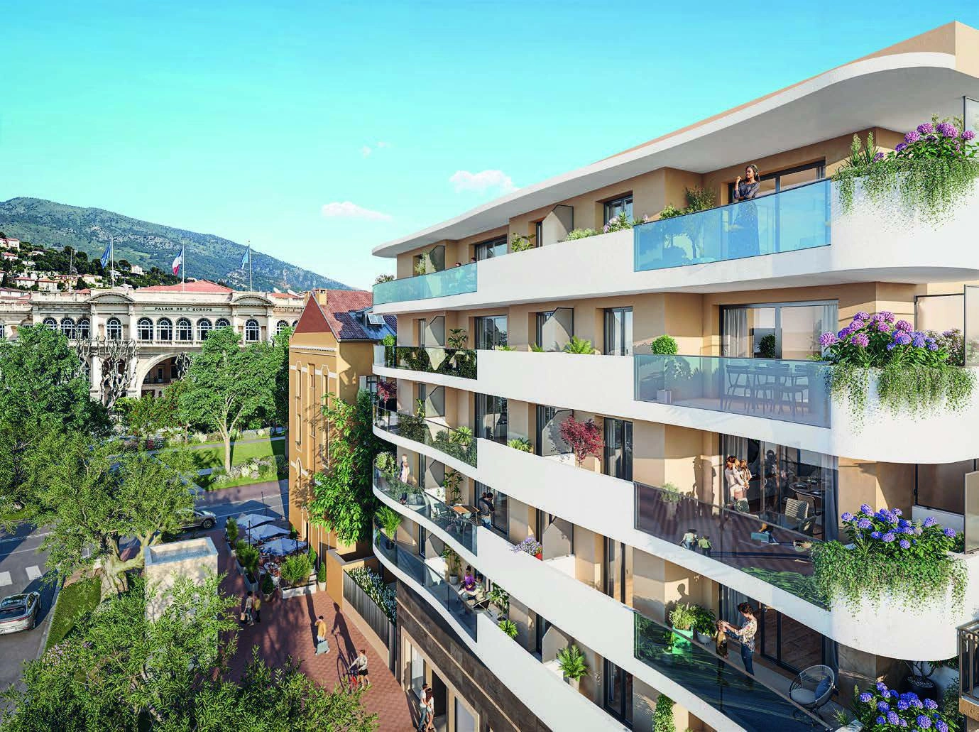 Апартаменты в жилом комплексе рядом с Palais de l'Europe в Ментоне, Франция