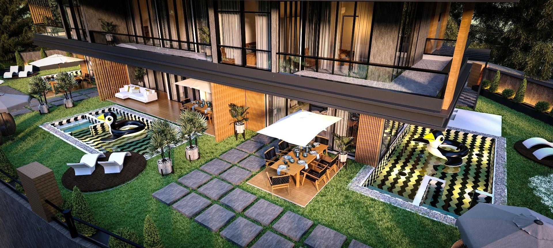 New complex of semi-detached luxury villas in Alanya