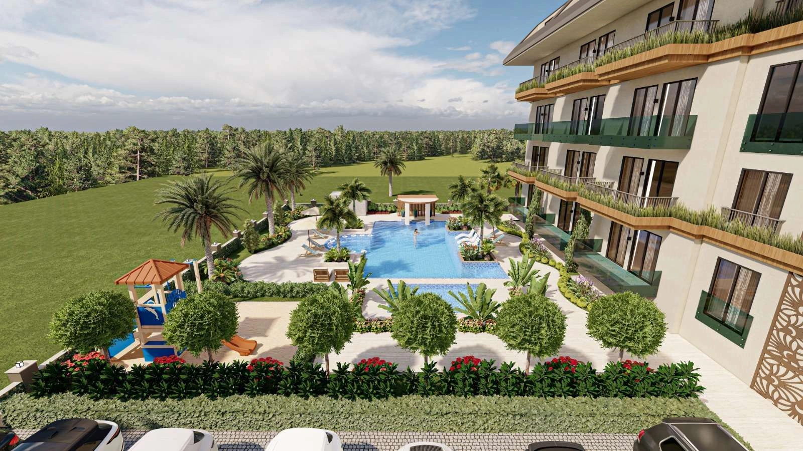 Комплекс в Аланье с современной архитектурой