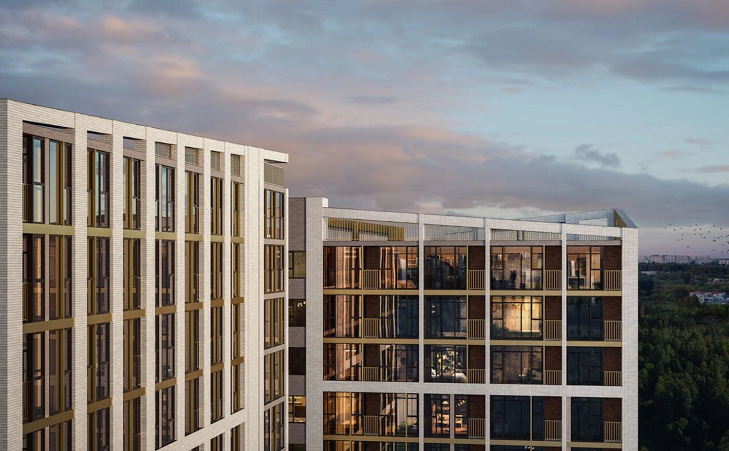 Жилой комплекс включает три здания