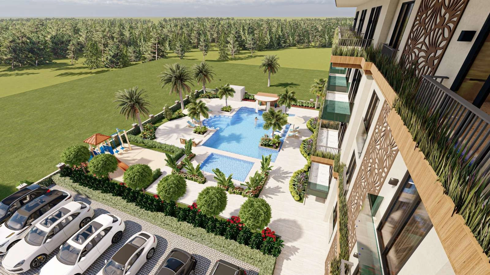 Комплекс в Аланье с современной архитектурой