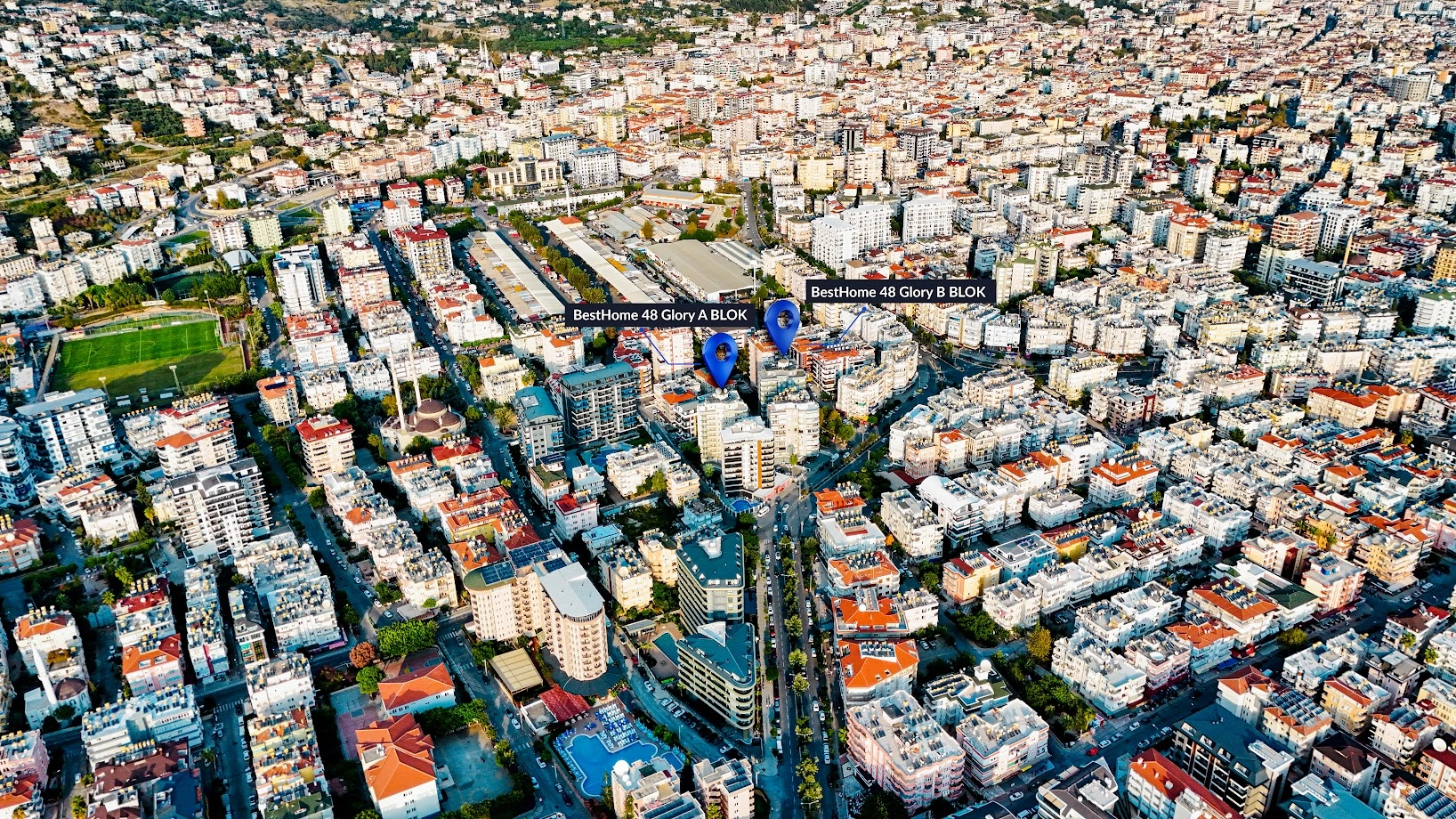 Апартаменты с открытым бассейном в Аланье, Турция