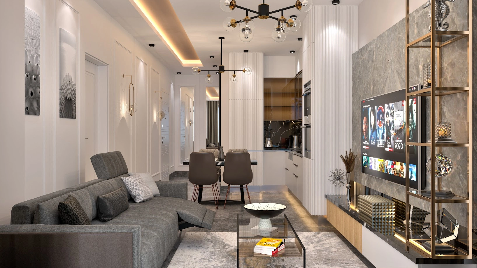 Апартаменты с высокими потолками в Аланье, Турция