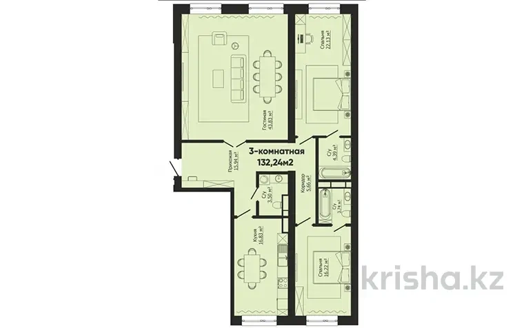 Квартира 132 м² в Актобе, Казахстан