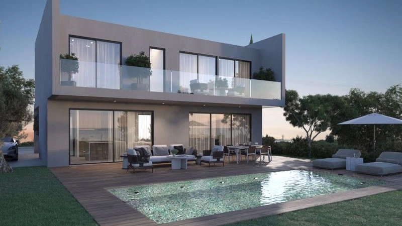 Светлая вилла 3+1 с бассейном в Фамагусте, Северный Кипр