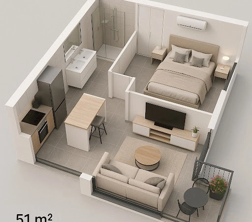 Уютная квартира 52 м2 в Аяччо, Франция