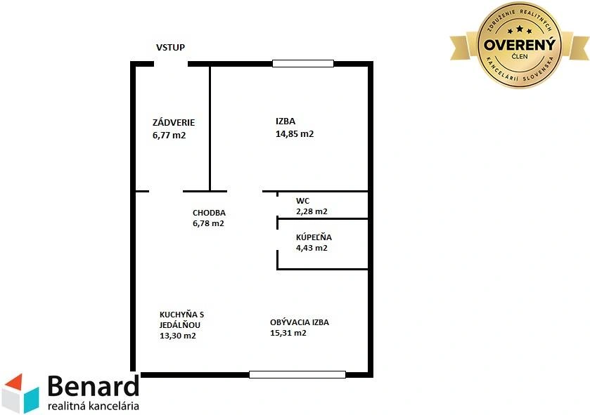 Светлая квартира 64 м² в Прешове, Словакия