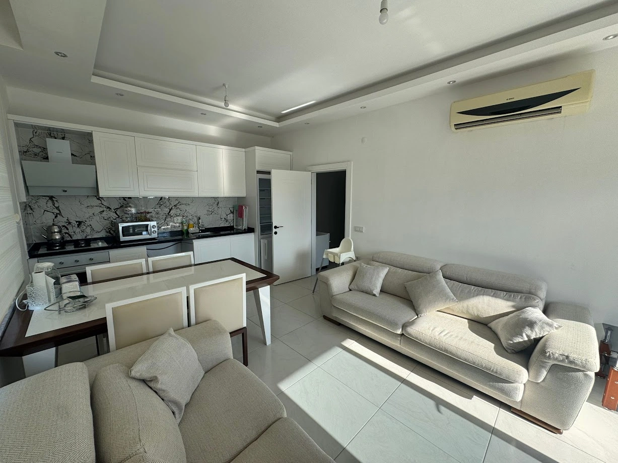 Светлая 1‑комнатная квартира в Аланье, Турция