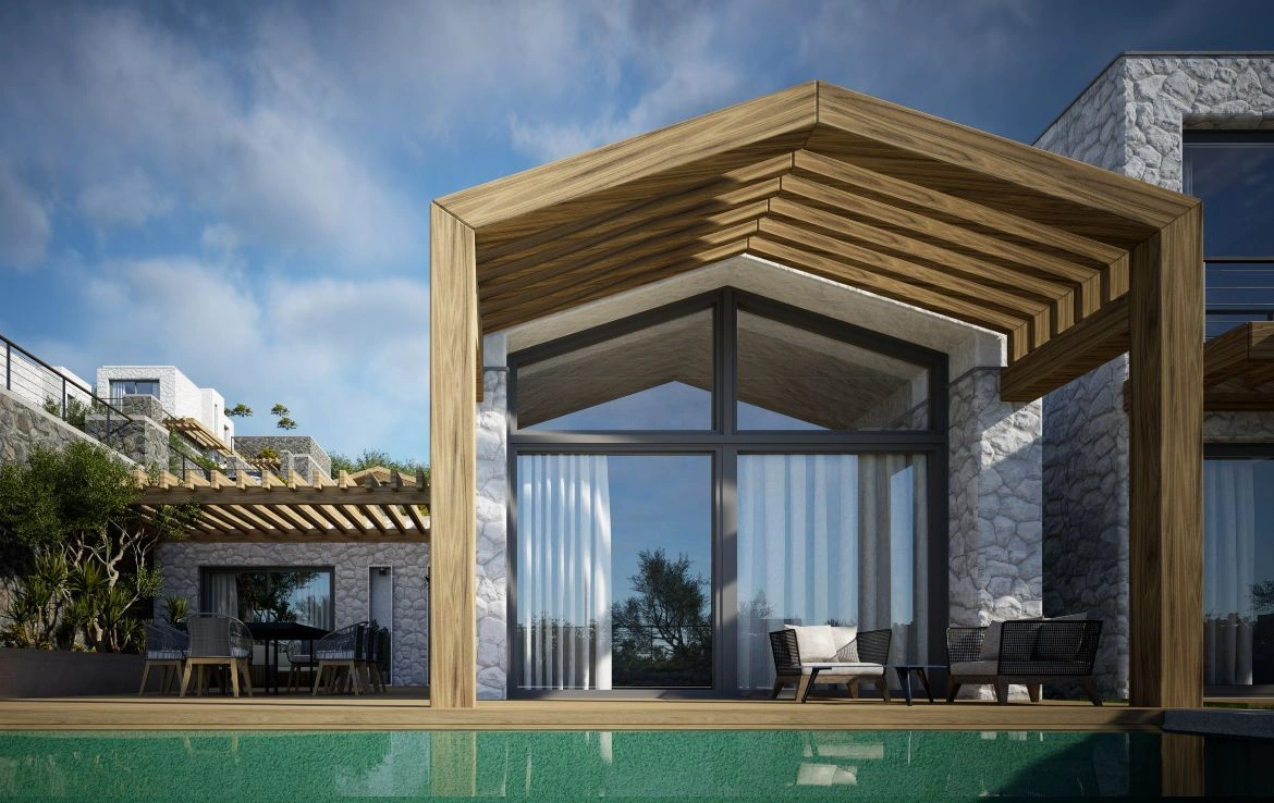 Stunning complex of villas in Bodrum seashore, Turkey