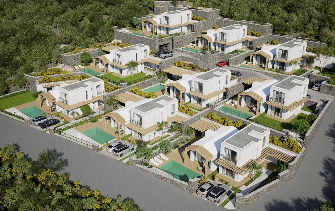 Stunning complex of villas in Bodrum seashore, Turkey