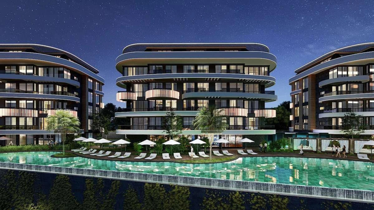 Modern residential complex in Alanya city of Turkey
