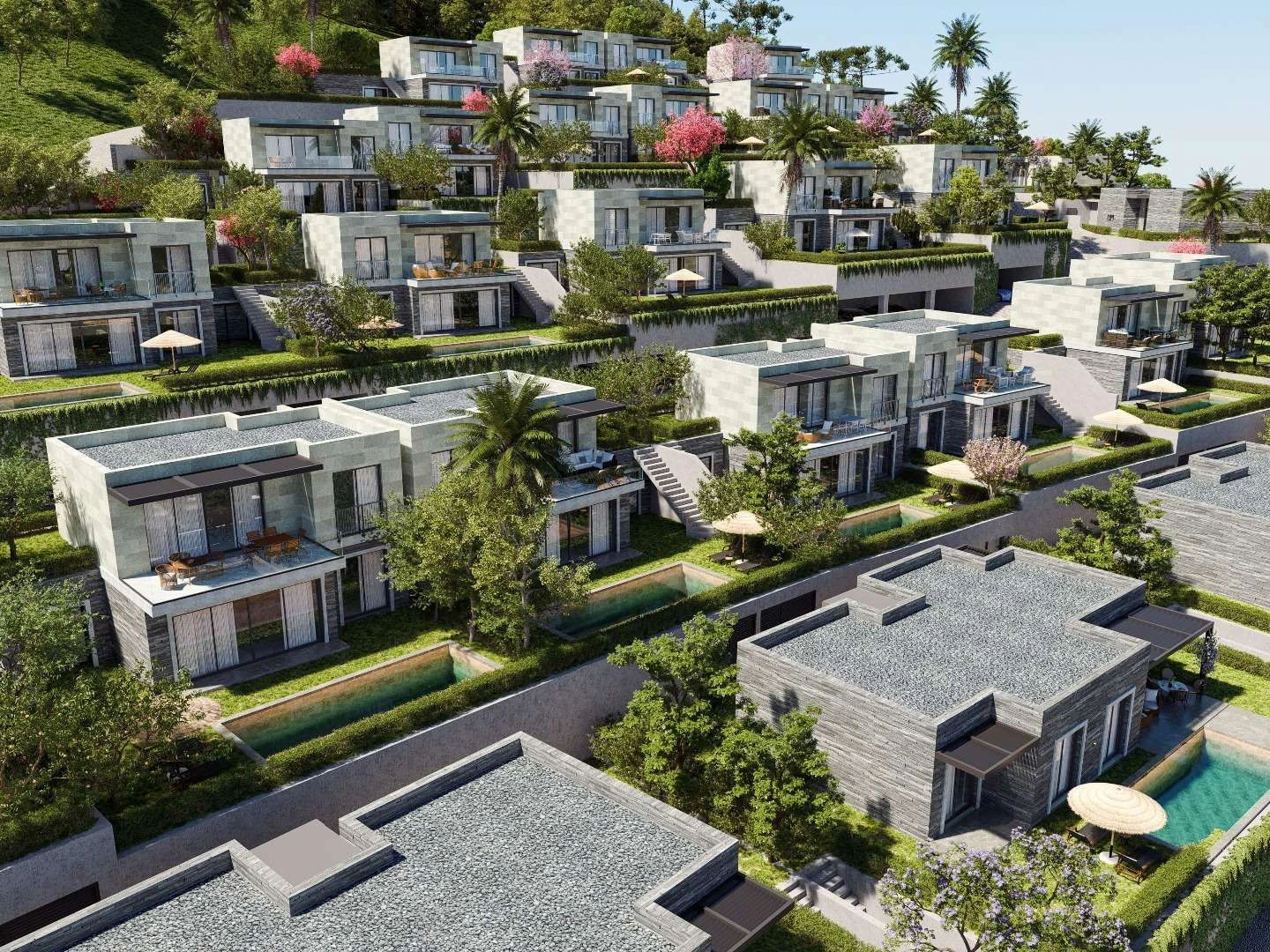 Комплекс вилл с уникальным видом на море в Бодруме, Турция