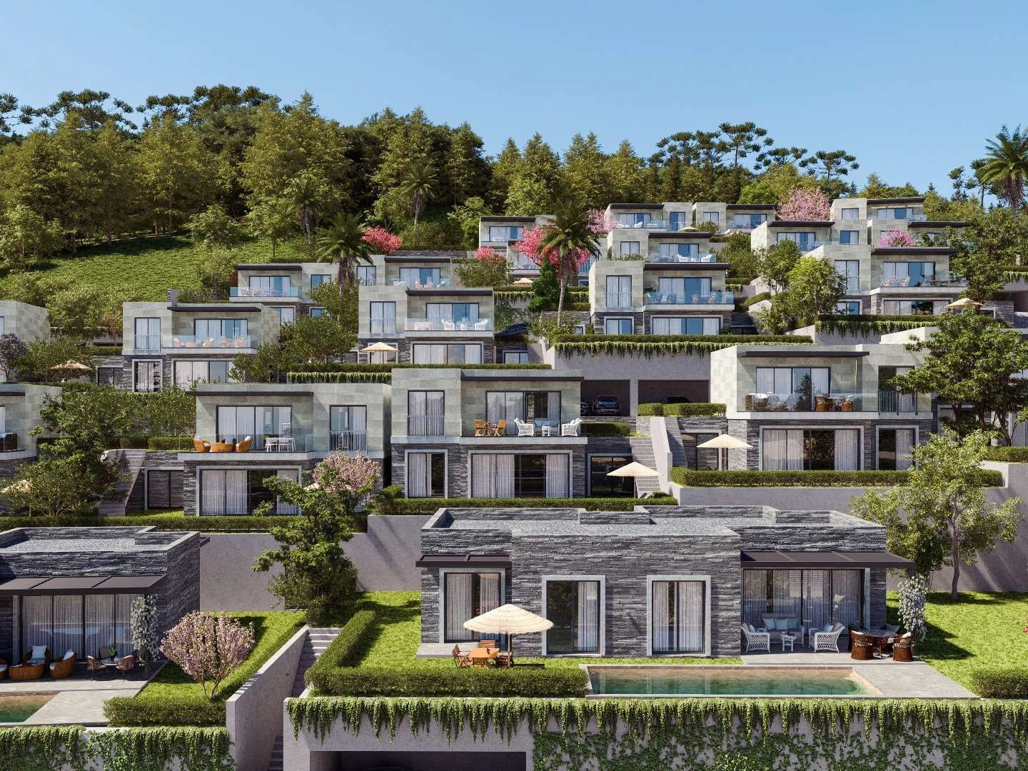 Комплекс вилл с уникальным видом на море в Бодруме, Турция