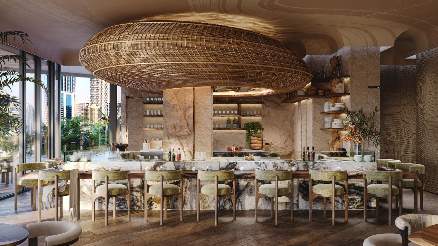 Новые жилые комплексы на берегу канала в Дубае