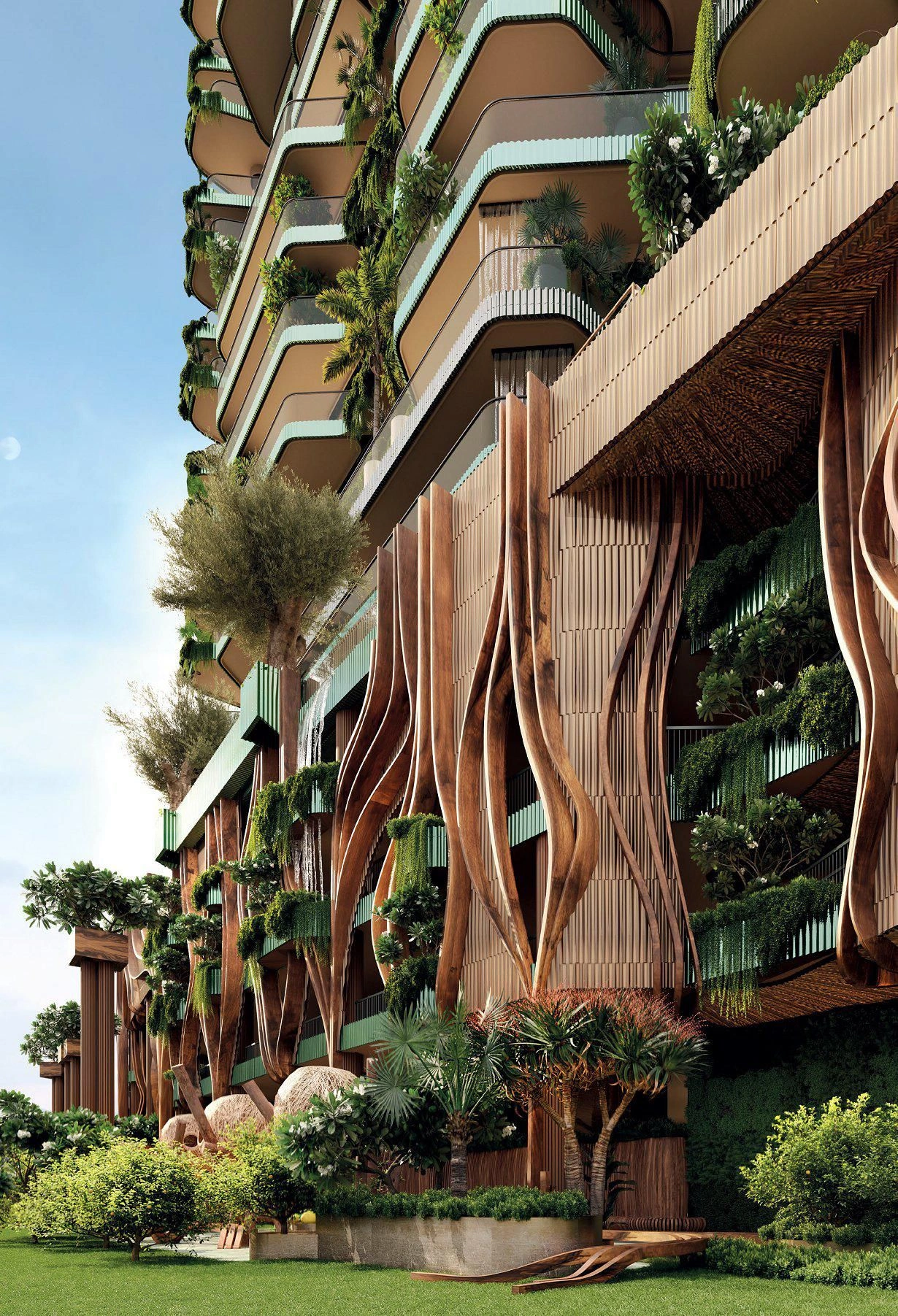 Новый жилой комплекс у канала с бассейнами, зонами для отдыха и водопадами, Бизнес Бэй, Дубай, ОАЭ