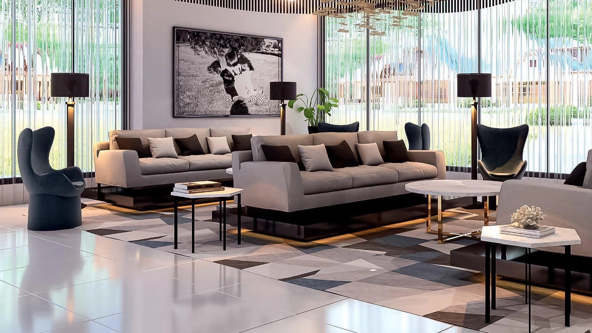 Великолепный жилой комплекс с бассейнами и мини-гольфом в Дубае