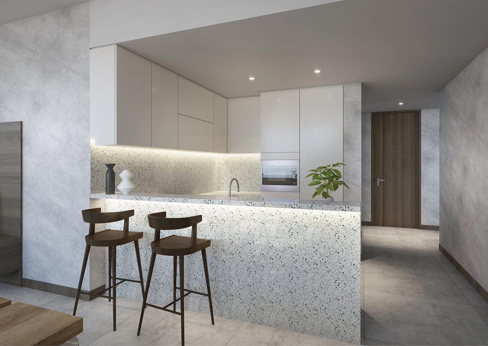 Многоэтажный жилой комплекс с бассейном рядом со станцией метро Дубая