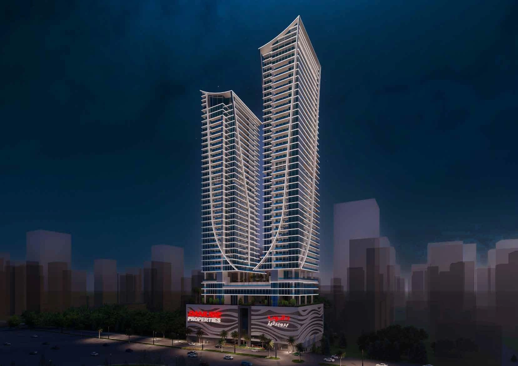 Многоэтажный жилой комплекс с бассейнами и мини-гольфом в Дубае