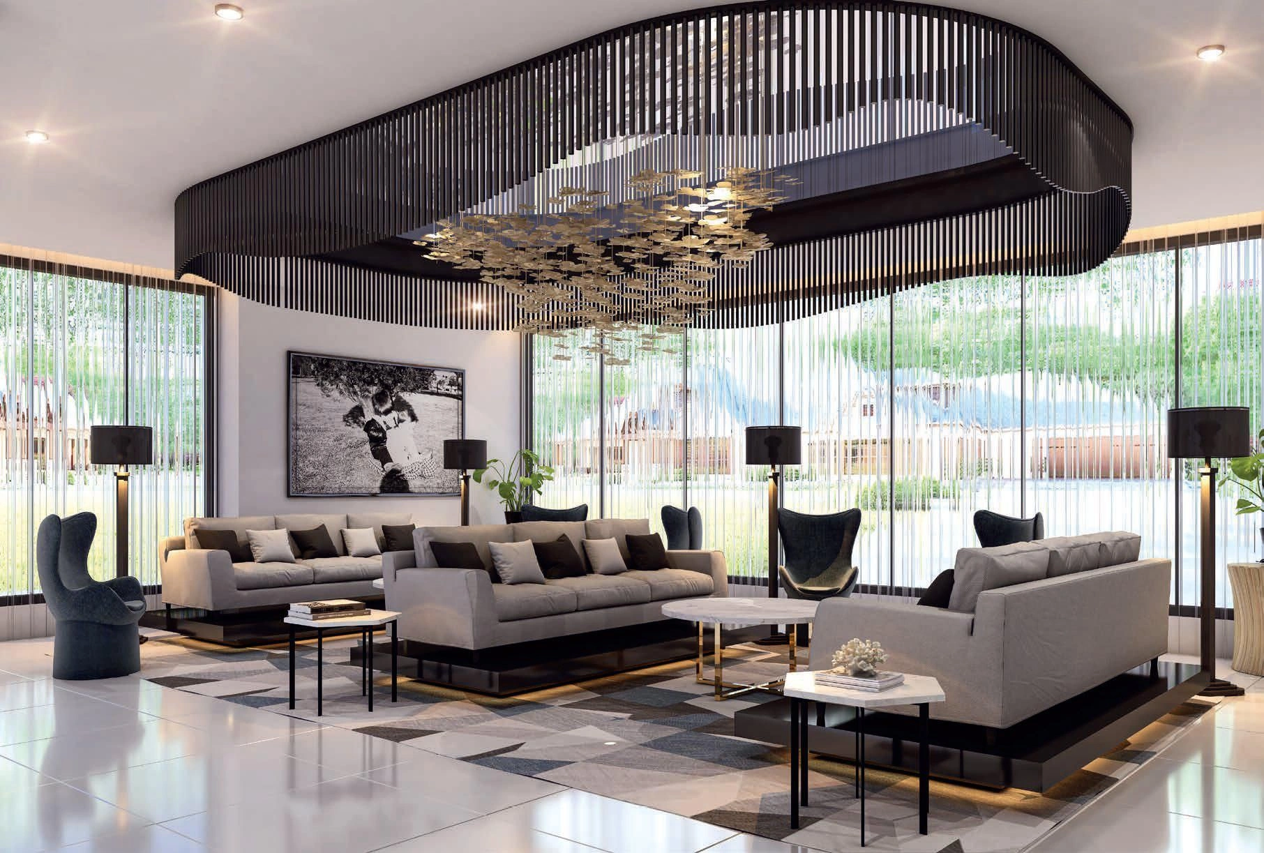 Многоэтажный жилой комплекс с бассейнами и мини-гольфом в Дубае