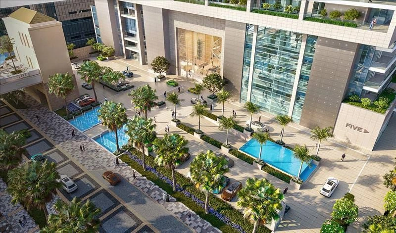 Роскошный жилой комплекс с отелем у моря в Дубае