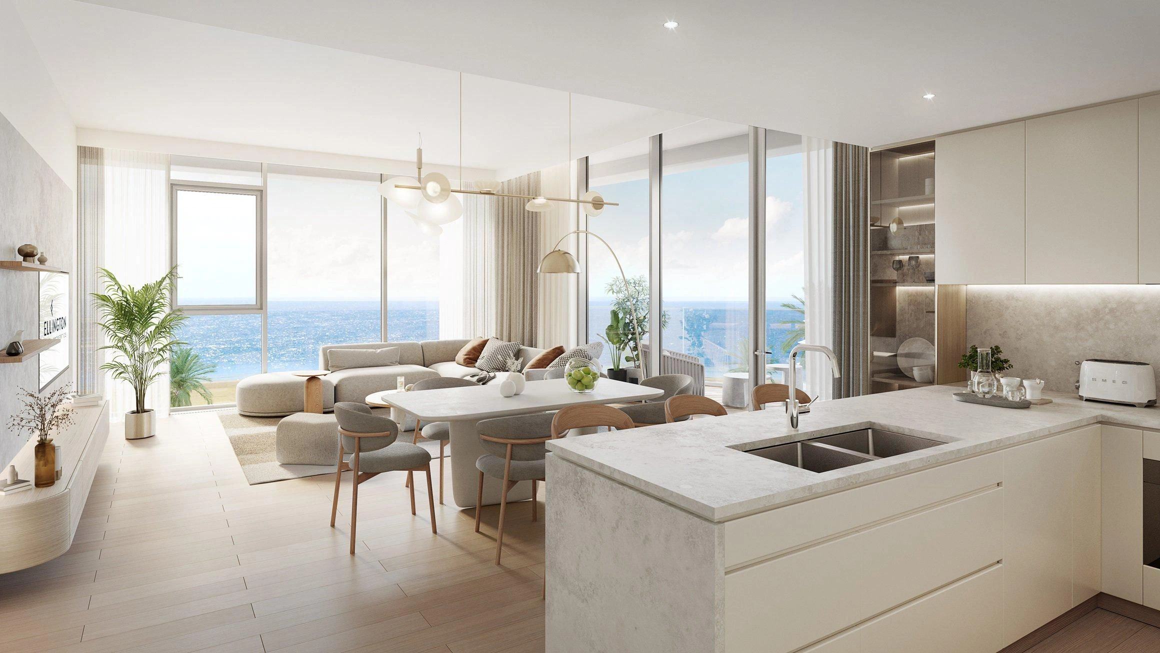 Современный комплекс с частным пляжем в Рас-эль-Хайме