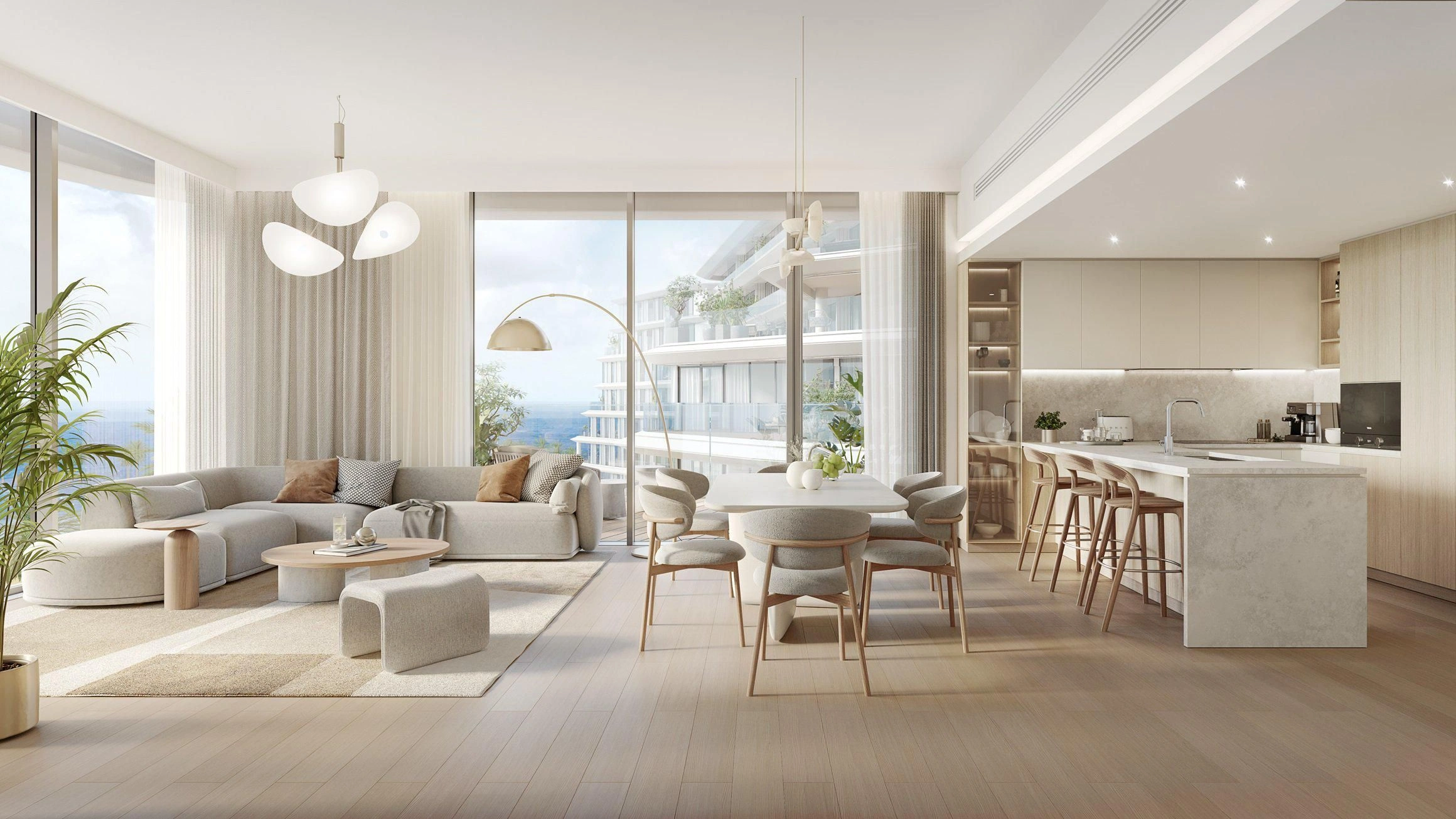 Современный комплекс с частным пляжем в Рас-эль-Хайме