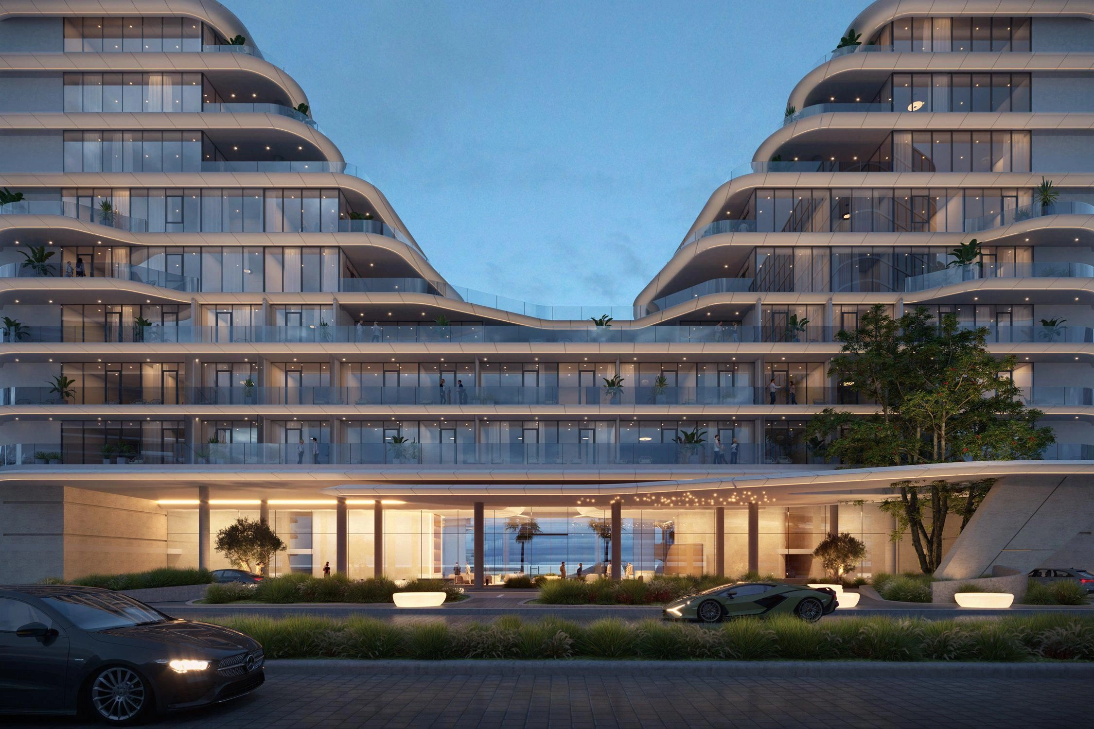 Современный комплекс с частным пляжем в Рас-эль-Хайме