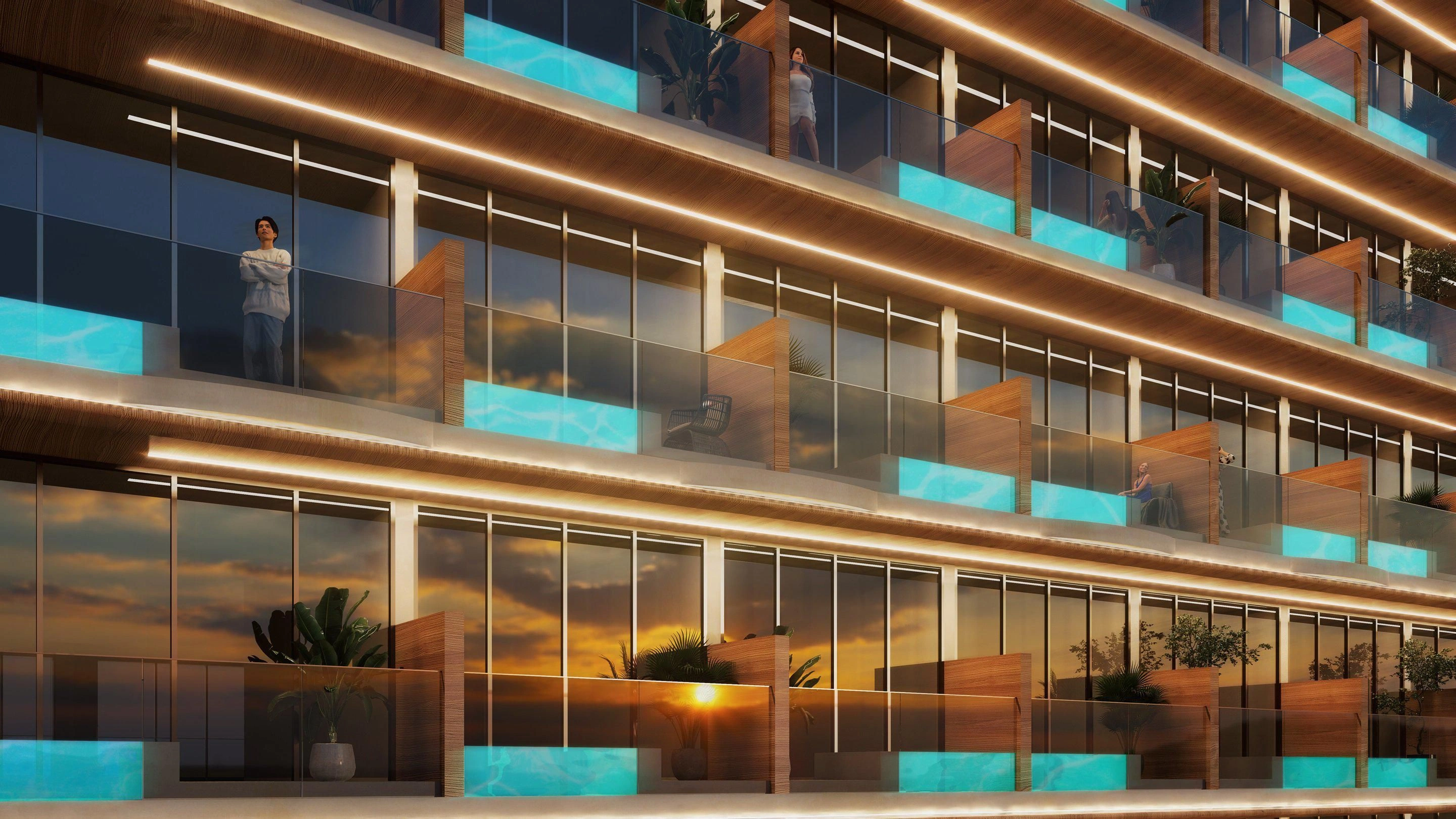 Элитный жилой комплекс с бассейном в Дубае