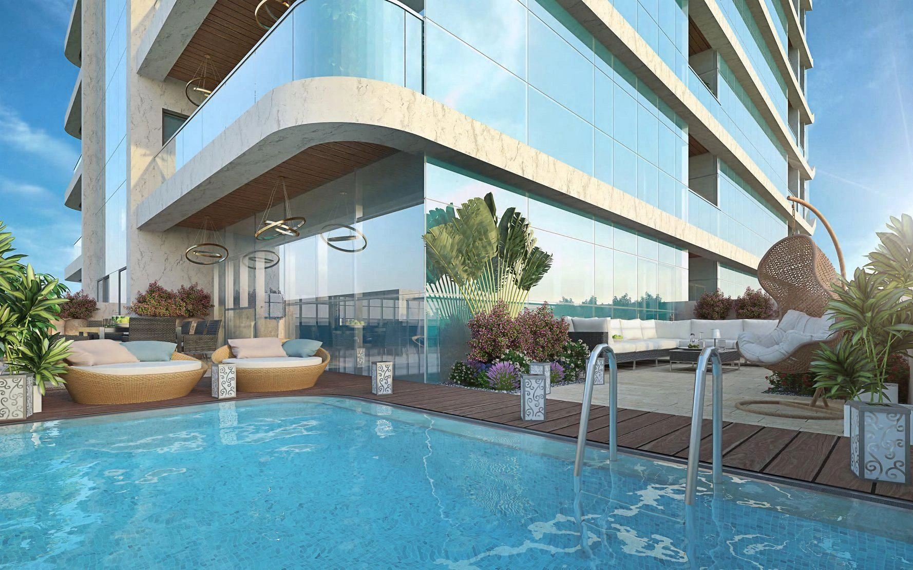 Роскошный жилой комплекс с плавательными бассейнами и теннисным кортом в Аржане, Дубай