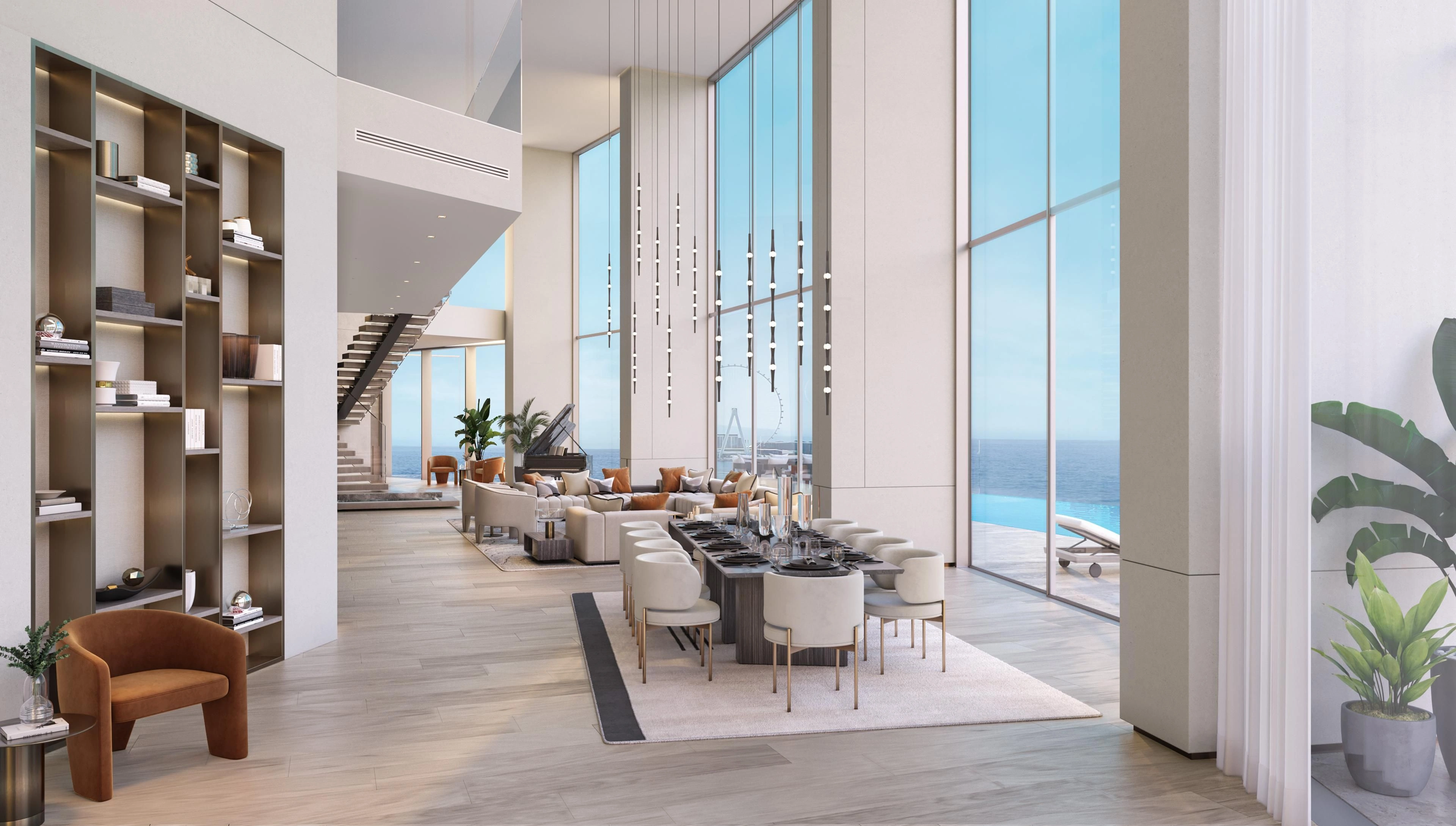 Роскошный жилой комплекс с видом на море и порт в Дубае