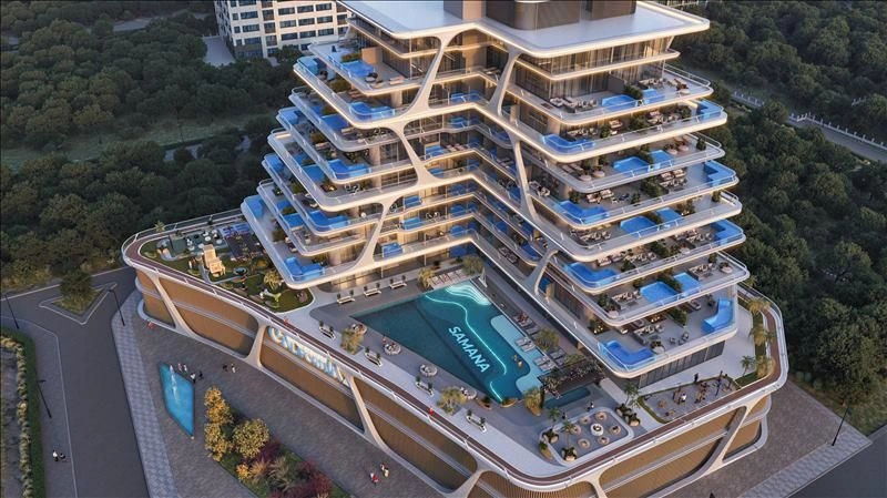 Современный жилой комплекс рядом с гольф-клубом в Дубае