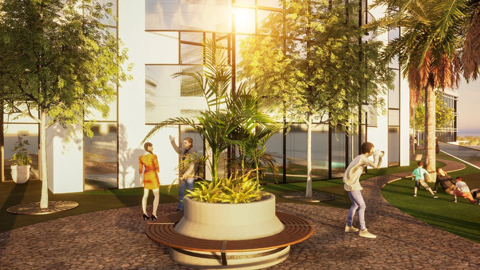 Роскошный жилой комплекс с плавательными бассейнами в центре Дубая