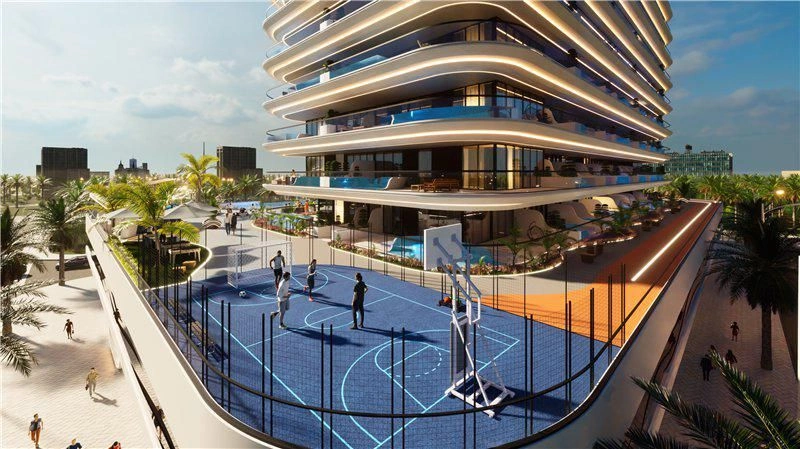 Современный жилой комплекс с видом на Дубай