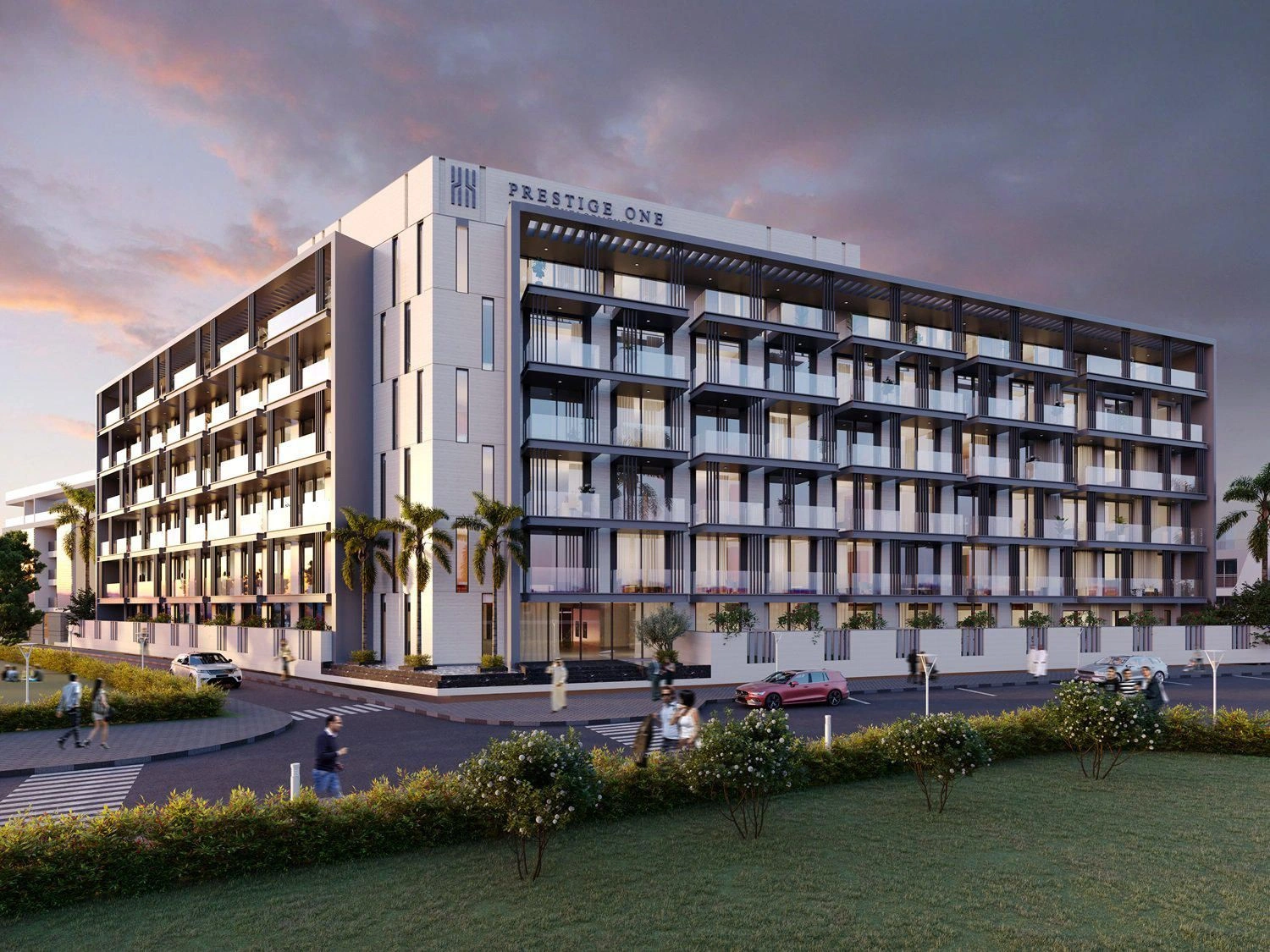 Красивый жилой комплекс с бассейном и гольф-полем в Дубае