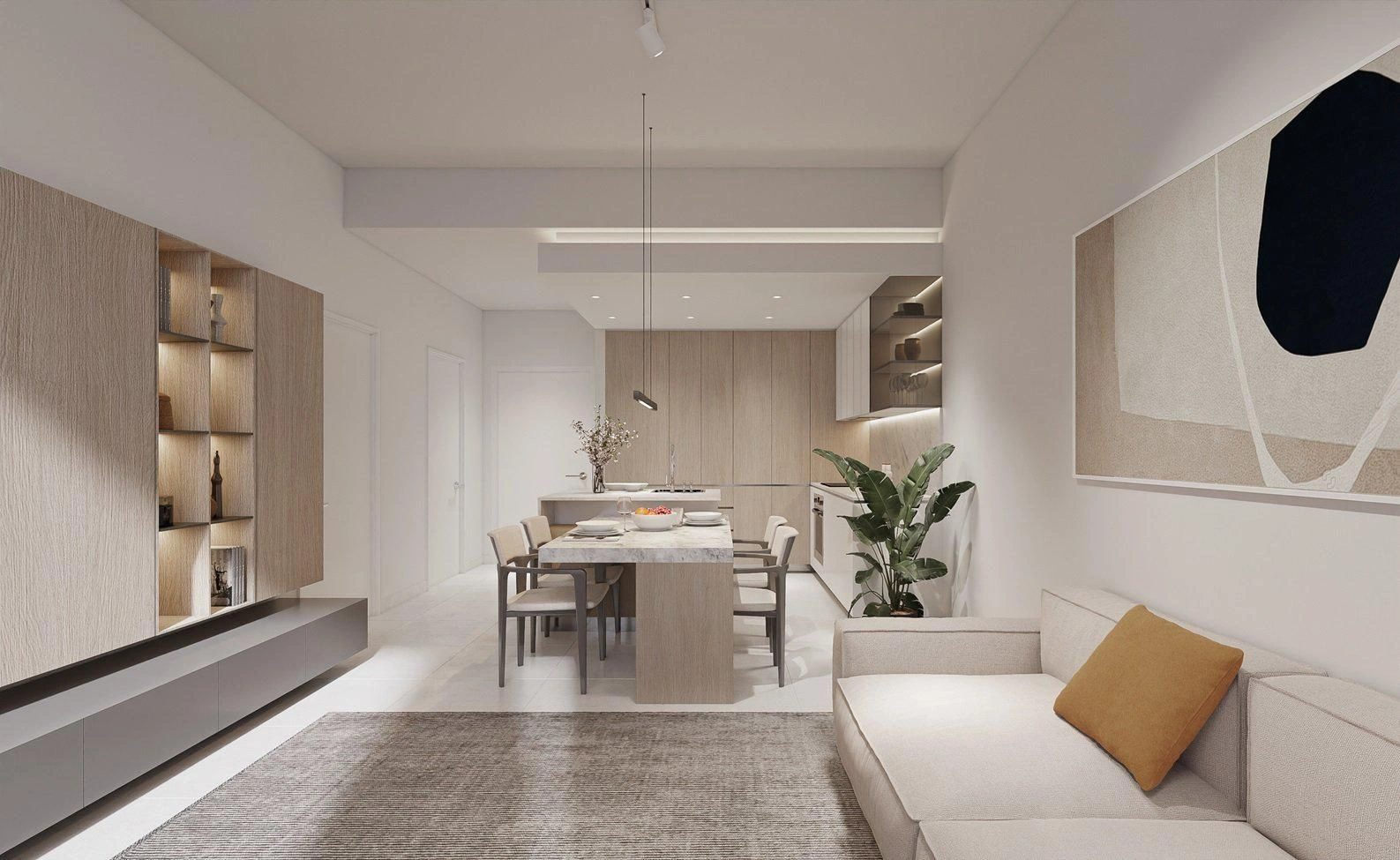 Красивый жилой комплекс с бассейном и гольф-полем в Дубае