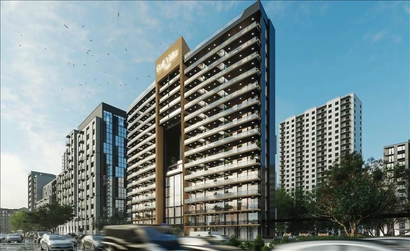 Современный жилой комплекс с бассейном и зонами отдыха в Дубае