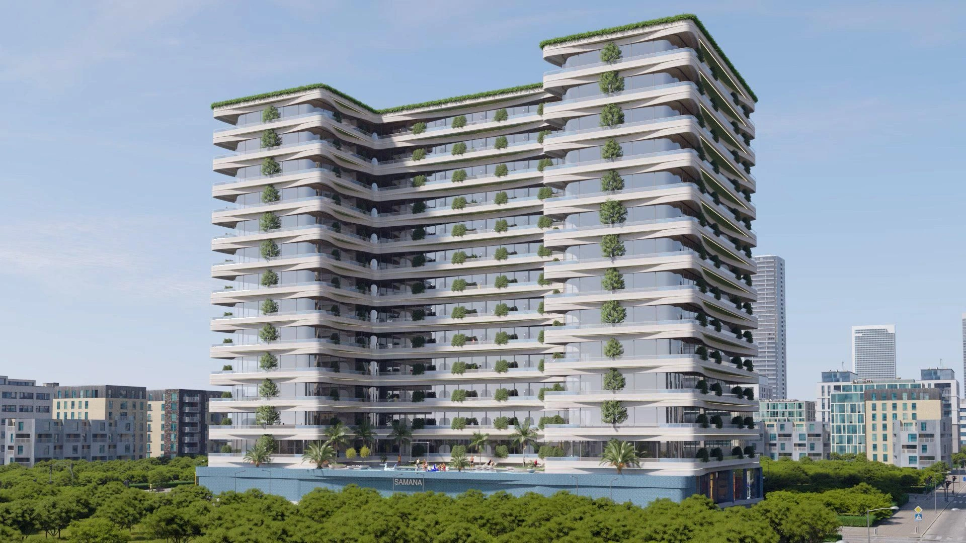 Элитный жилой комплекс с бассейном и кинотеатром в Дубае