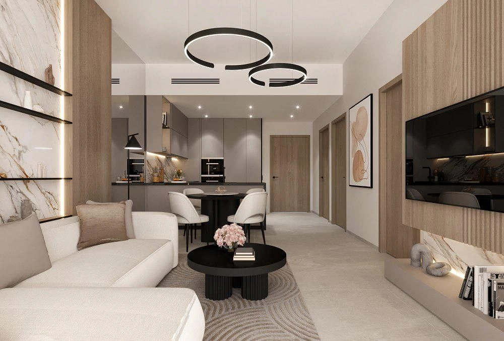 Современный жилой комплекс с плавательным бассейном в Дубае