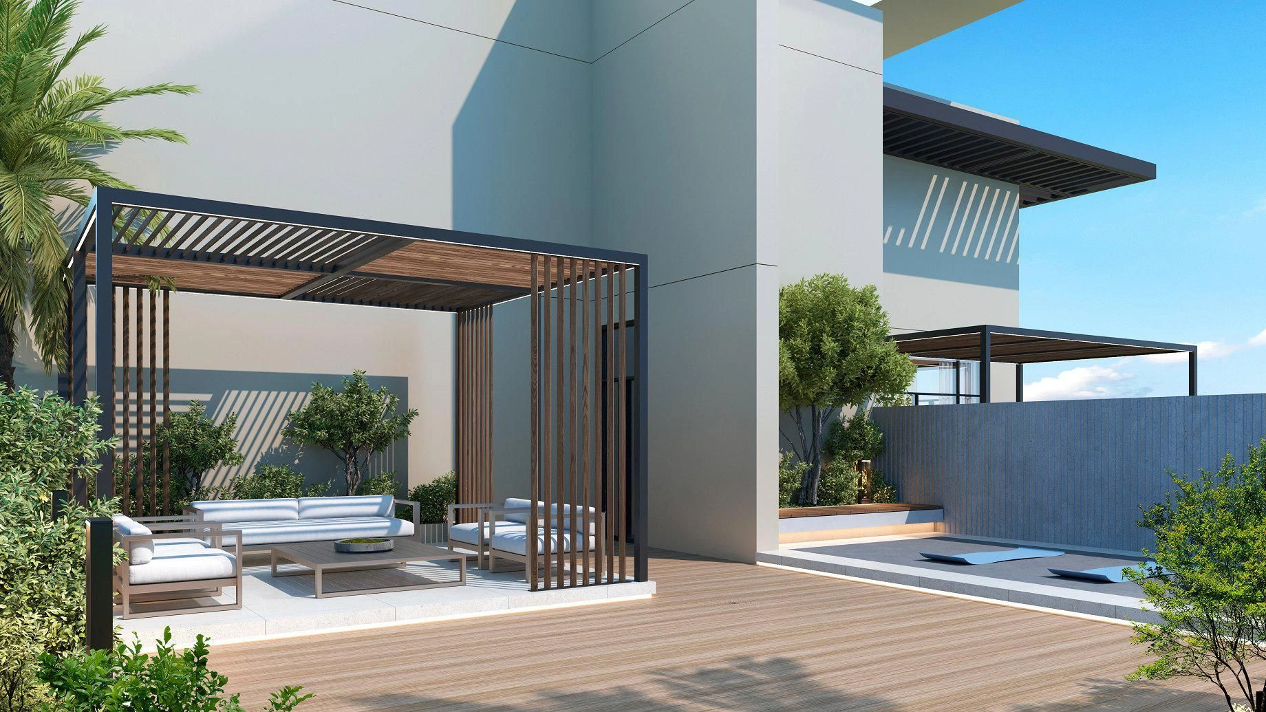 Современный жилой комплекс с плавательным бассейном в Дубае