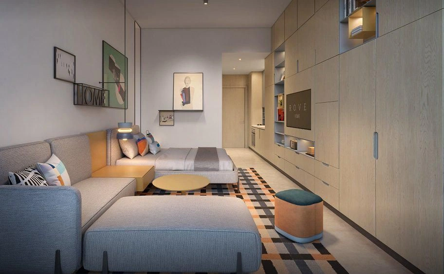 Современный жилой комплекс с бассейнами и коворкингом в Дубае