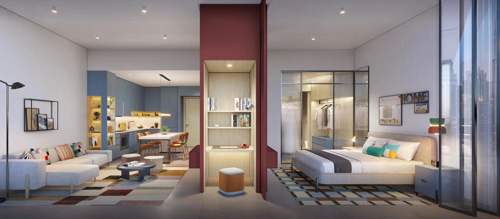 Современный жилой комплекс с бассейнами и коворкингом в Дубае