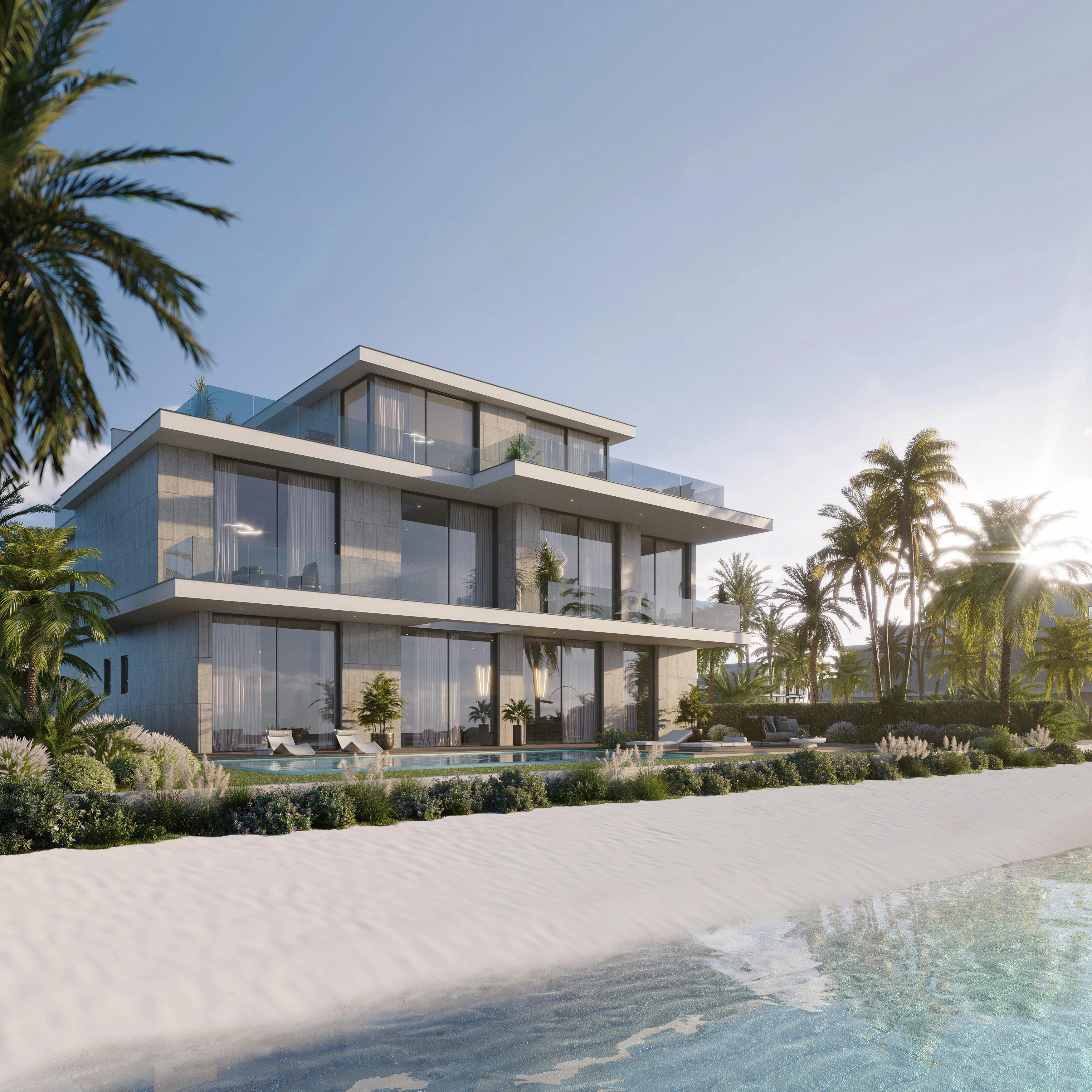 Эксклюзивные виллы и дома с видом на лагуну и пляж в Дубае