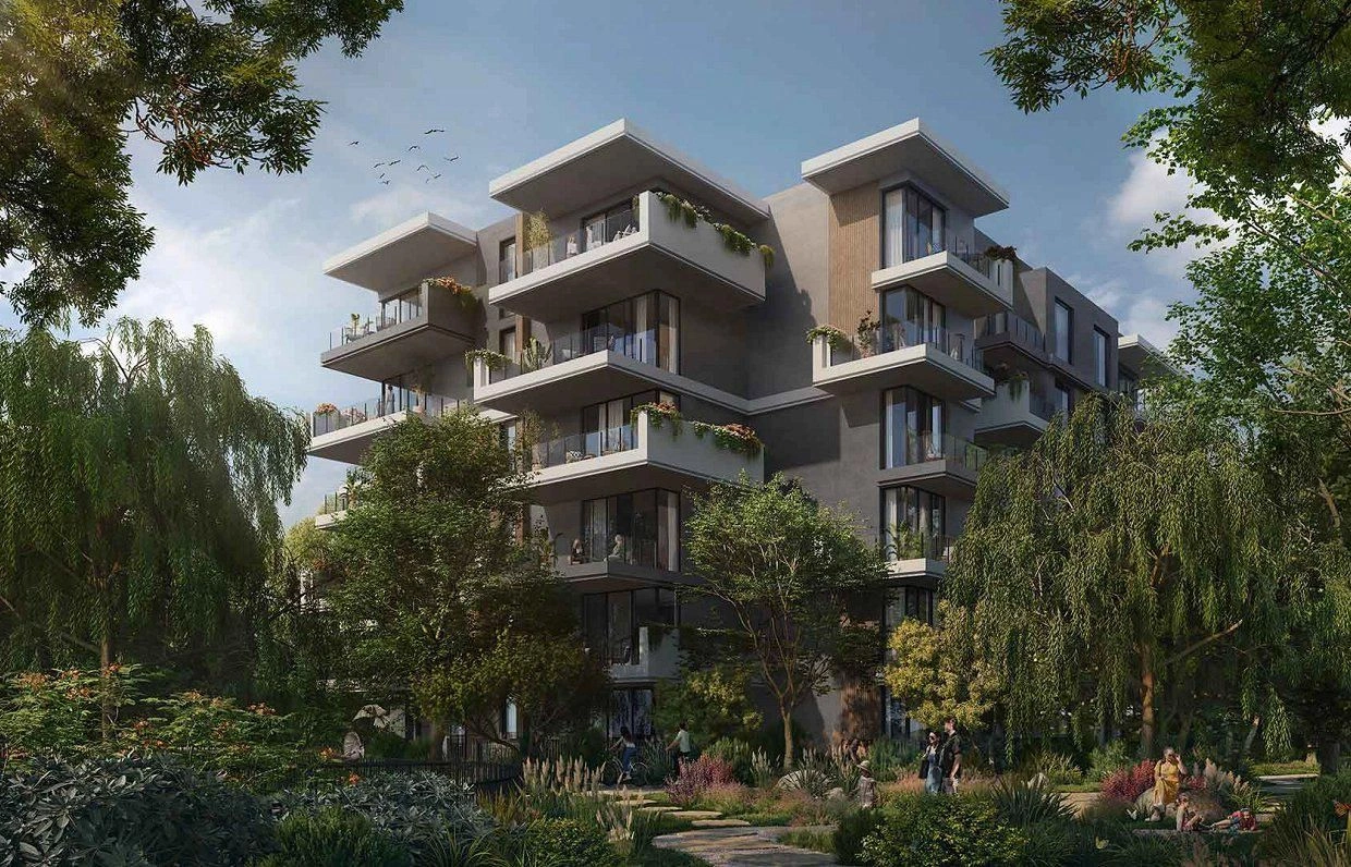 Современный жилой комплекс, окружённый лесом в Дубае