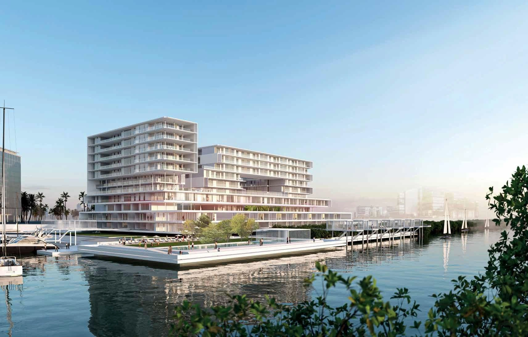 Современный жилой комплекс с частным пляжем в Аджмане