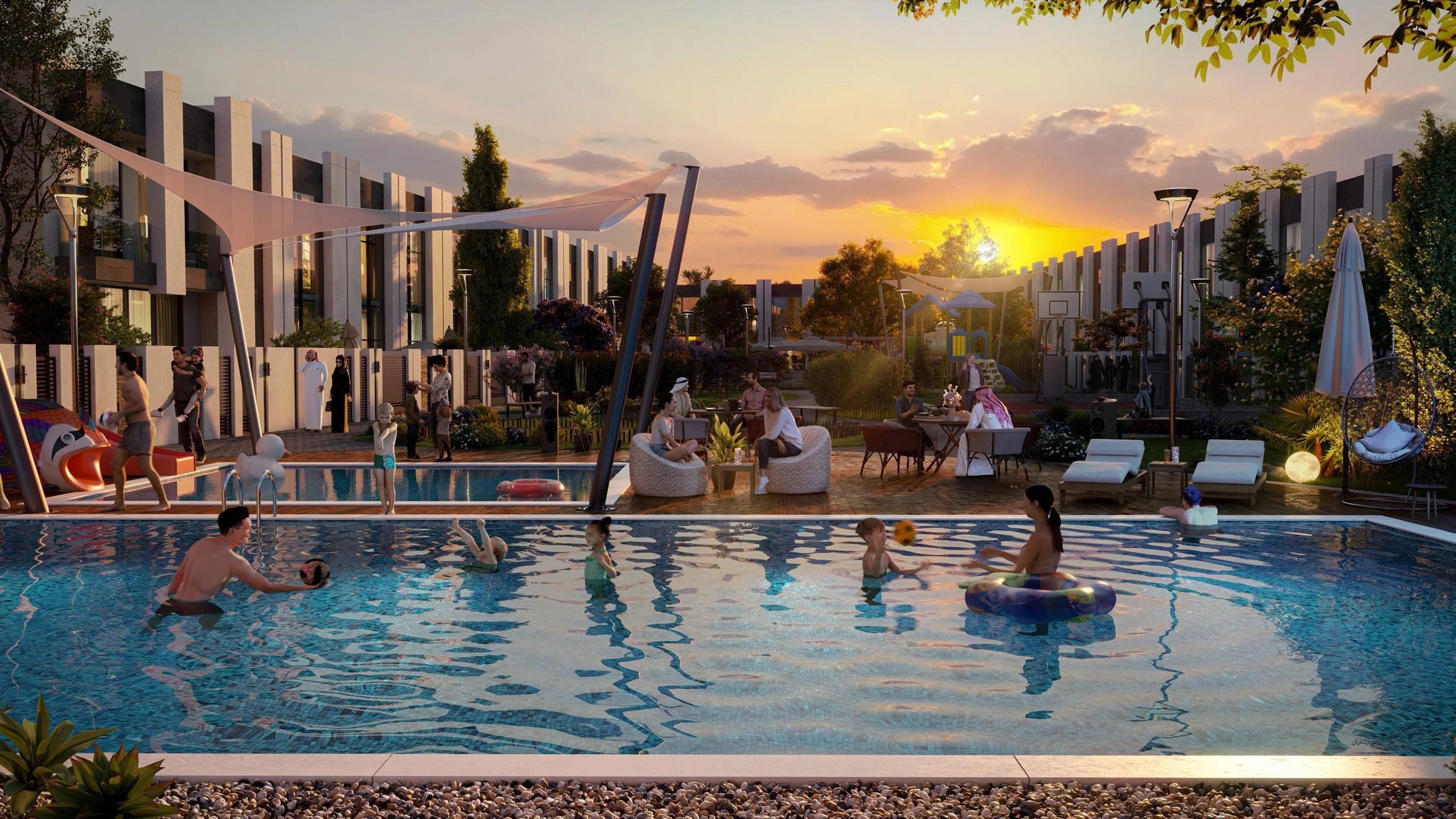 Роскошный комплекс таунхаусов в Дубае