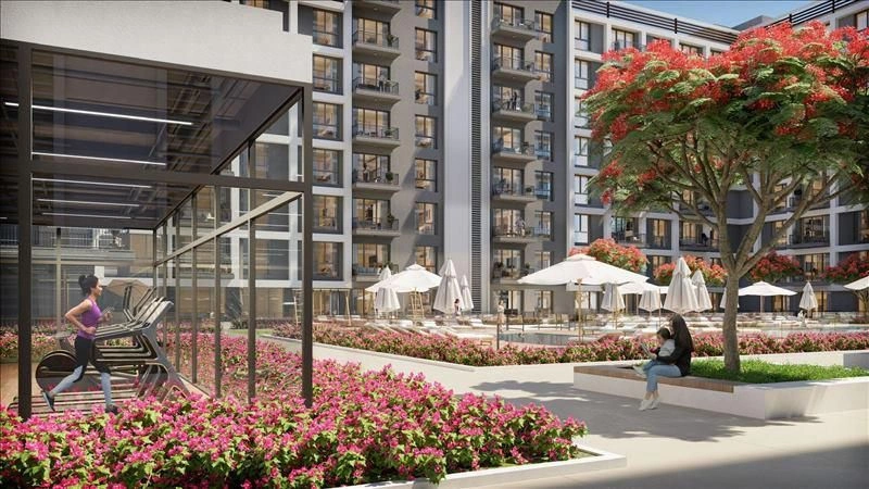 Современный жилой комплекс с бассейном и детскими площадками, Дубай